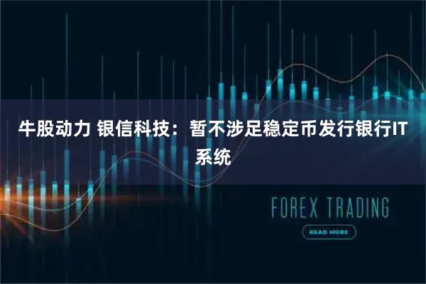牛股动力 银信科技：暂不涉足稳定币发行银行IT系统